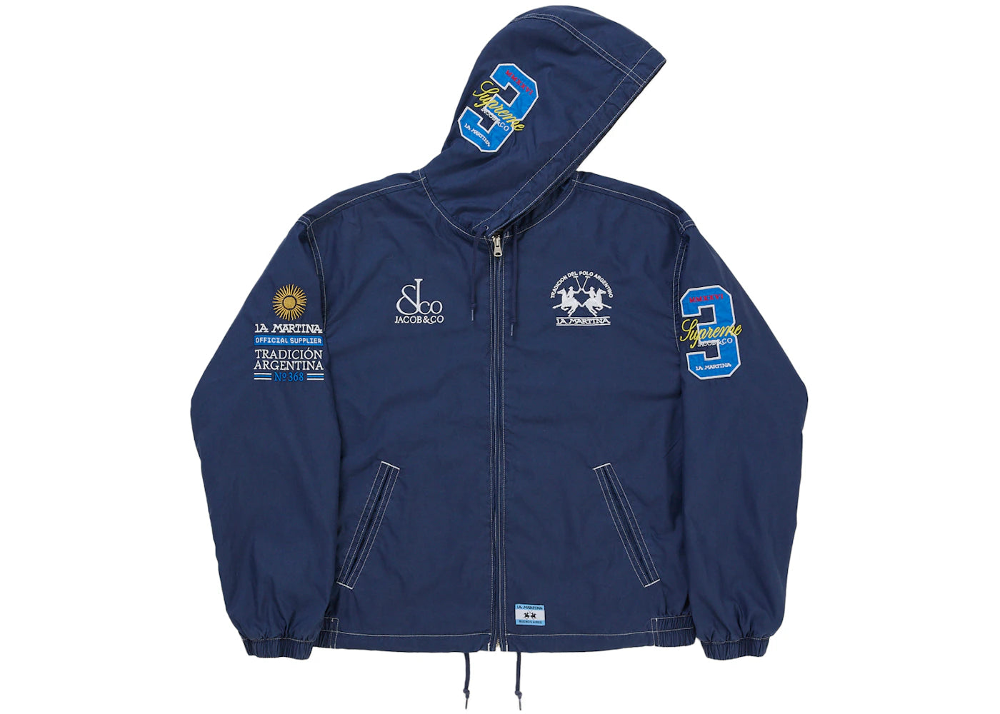 Supreme La Martina Lightweight Hooded Jacket Blue