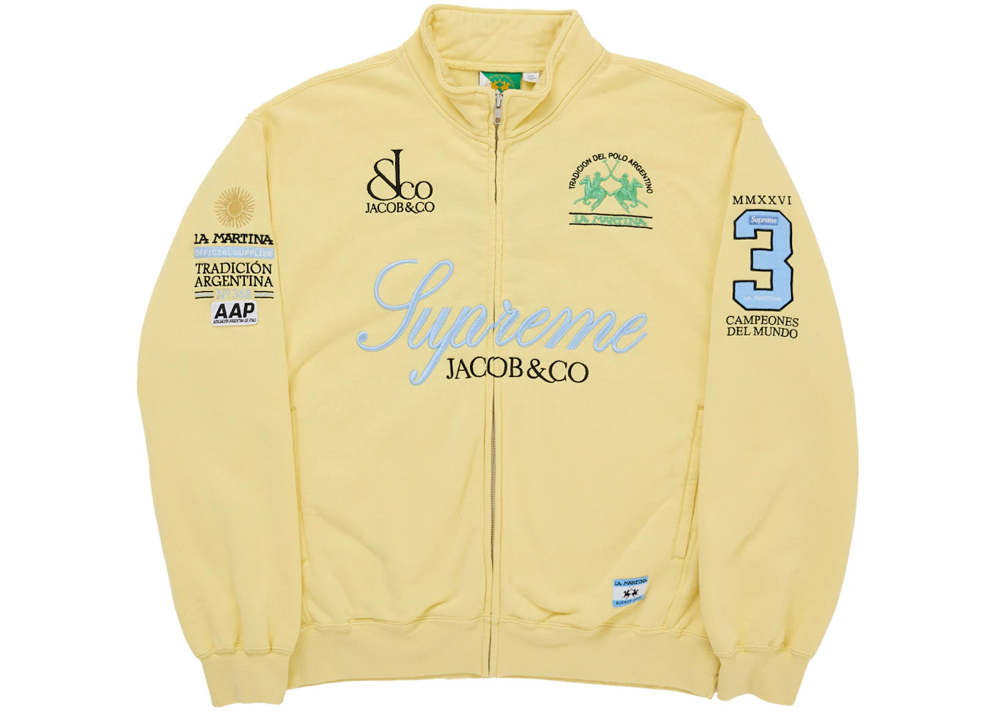 Supreme La Martina Zip Up Sweatshirt Yellow