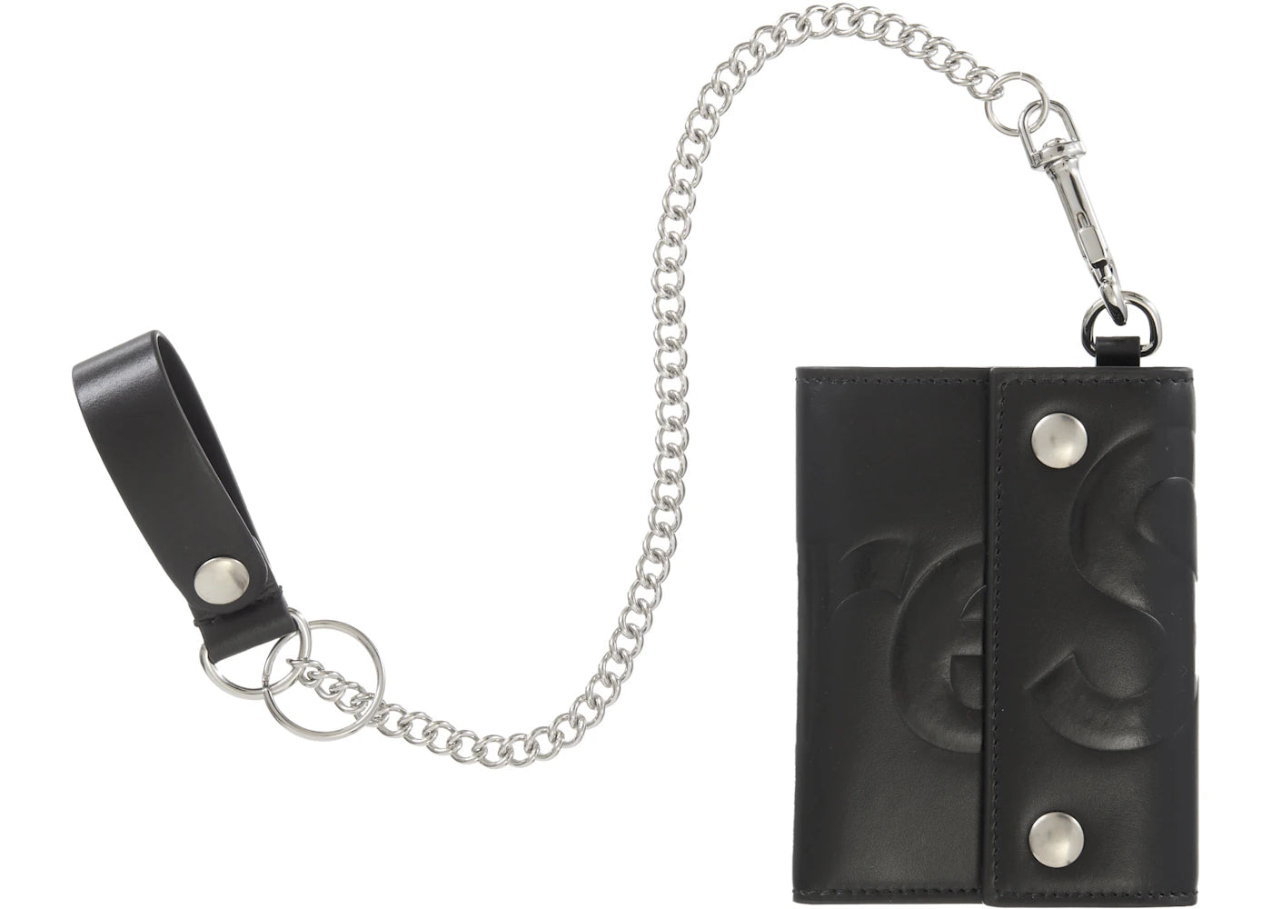 Portefeuille à chaîne en cuir Supreme - Noir