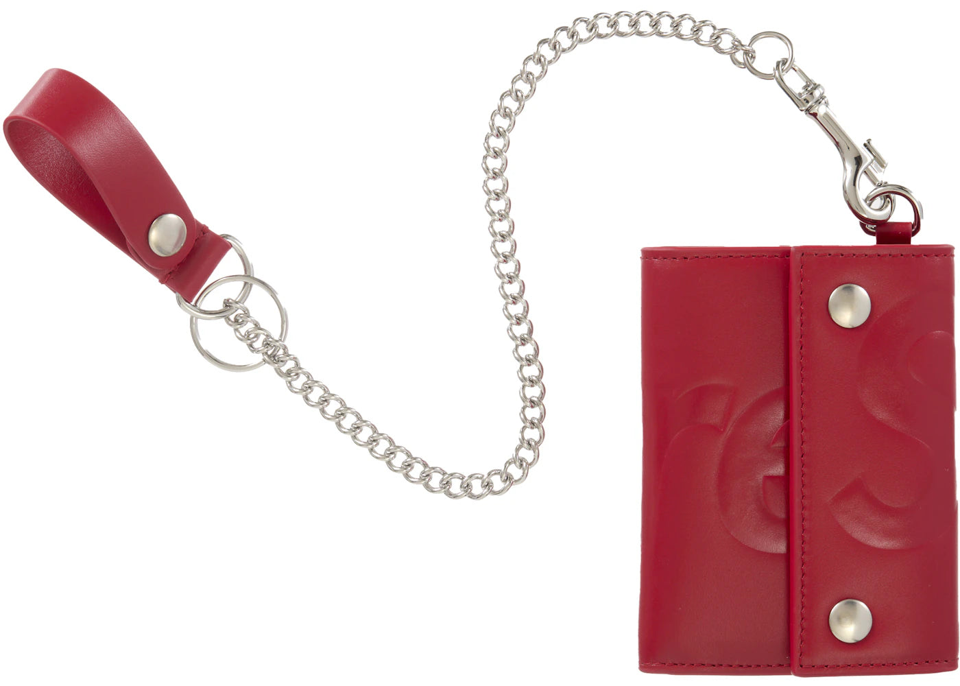 Portefeuille à chaîne en cuir Supreme rouge