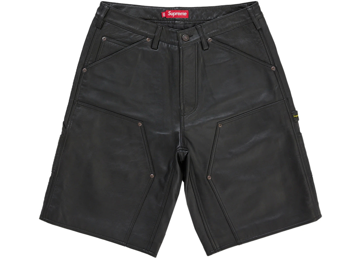 Supreme Leather Double Knee Painter Short Black
