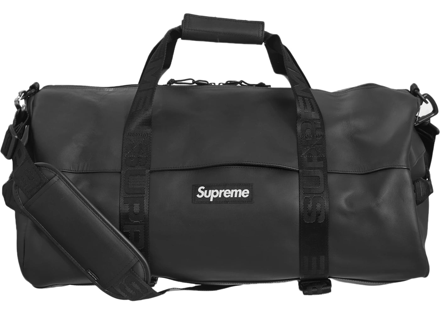 Supreme Leather Duffle Bag-Black
