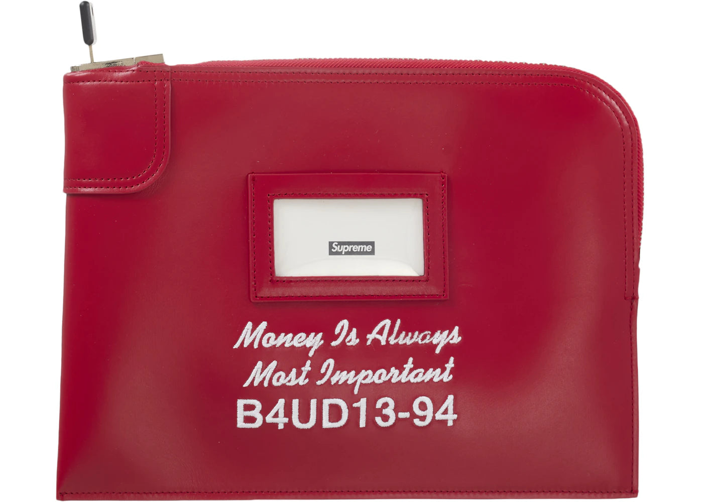 Supreme Leather Money Bag-Red