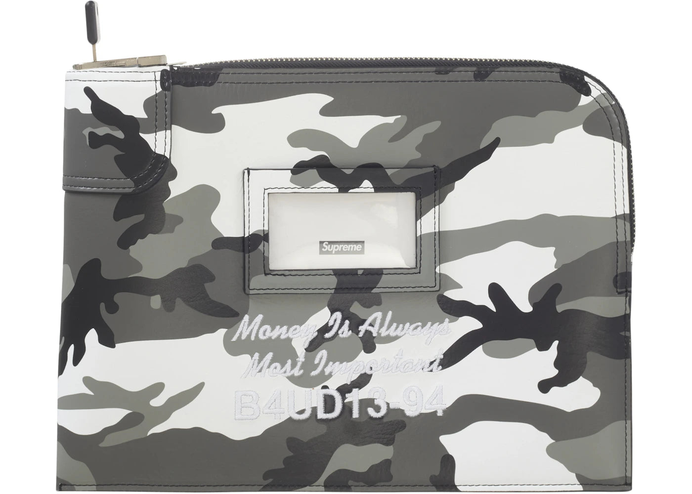 Supreme Leather Money Bag-Snow Camo