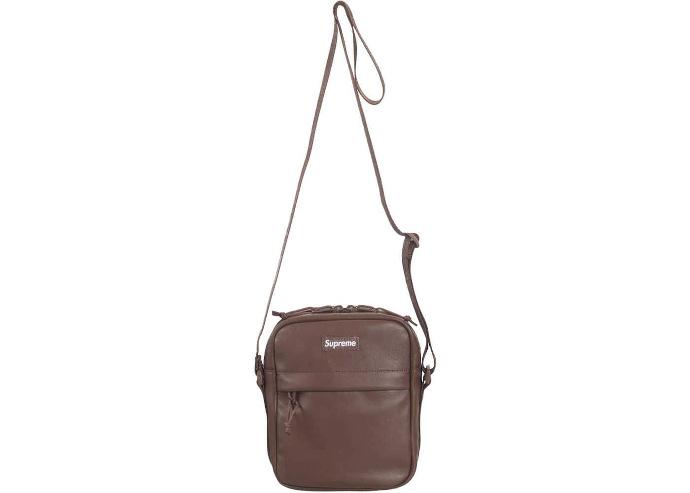 Supreme Leather Shoulder Bag (FW24)-Brown