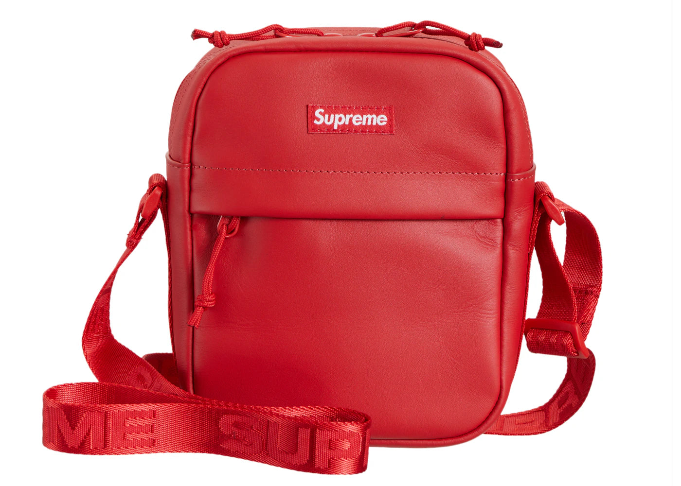 Supreme Leather Shoulder Bag-Red