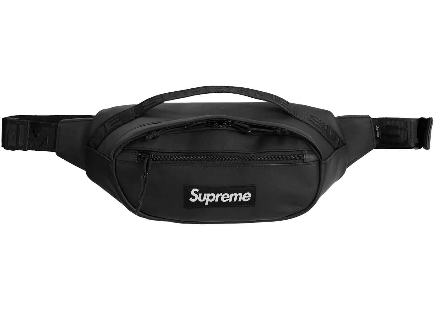 Supreme Leather Waist Bag-Black