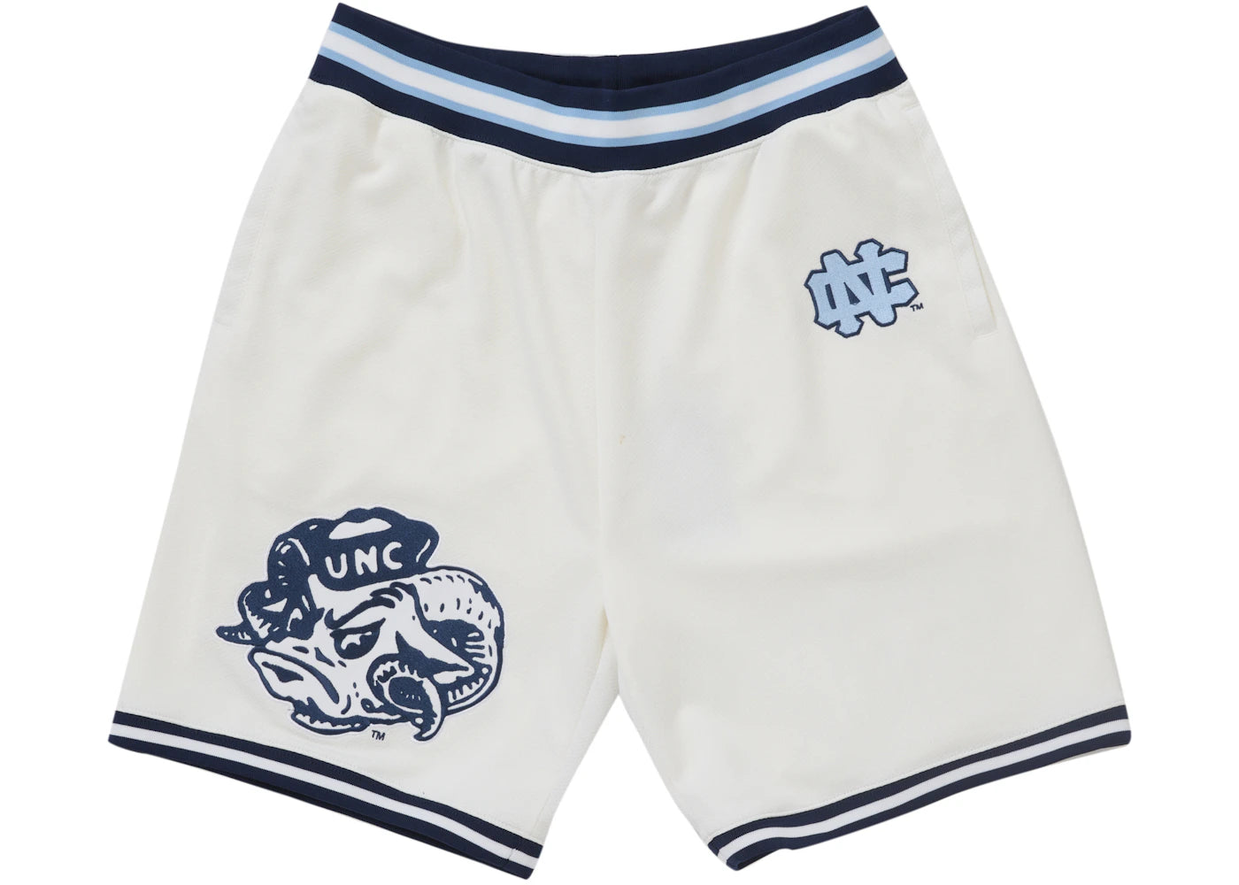 Short de basketball Supreme Mitchell &amp; Ness NCAA blanc