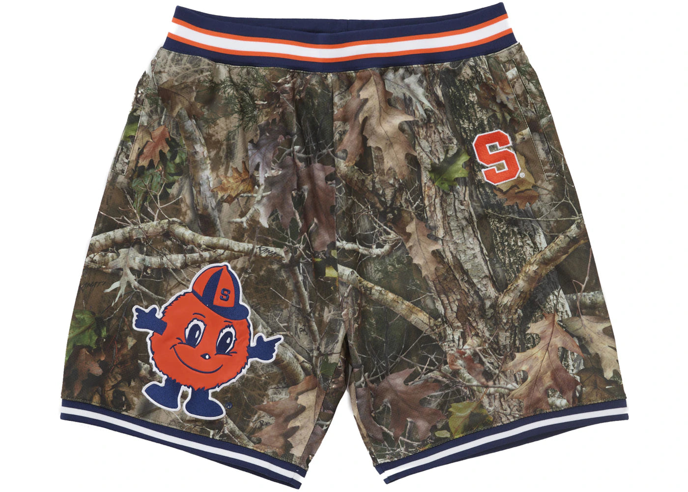 Short de basketball Supreme Mitchell &amp; Ness NCAA, camouflage forêt
