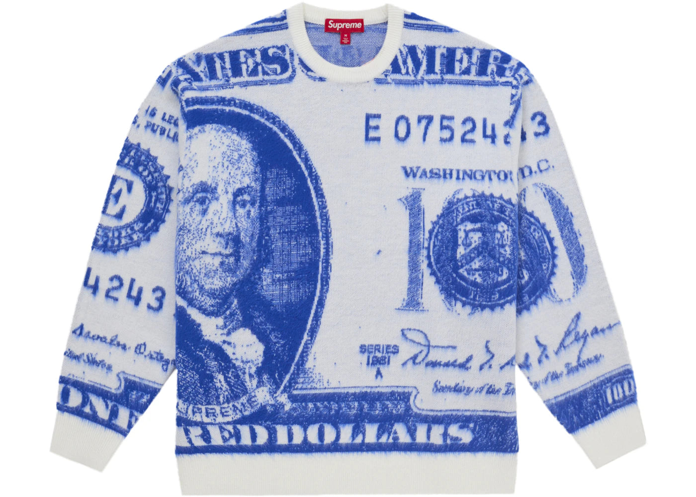 Supreme Money Sweater-White