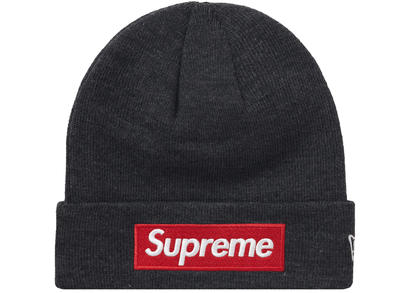 Supreme New Era Box Logo Beanie (FW21)-Charcoal