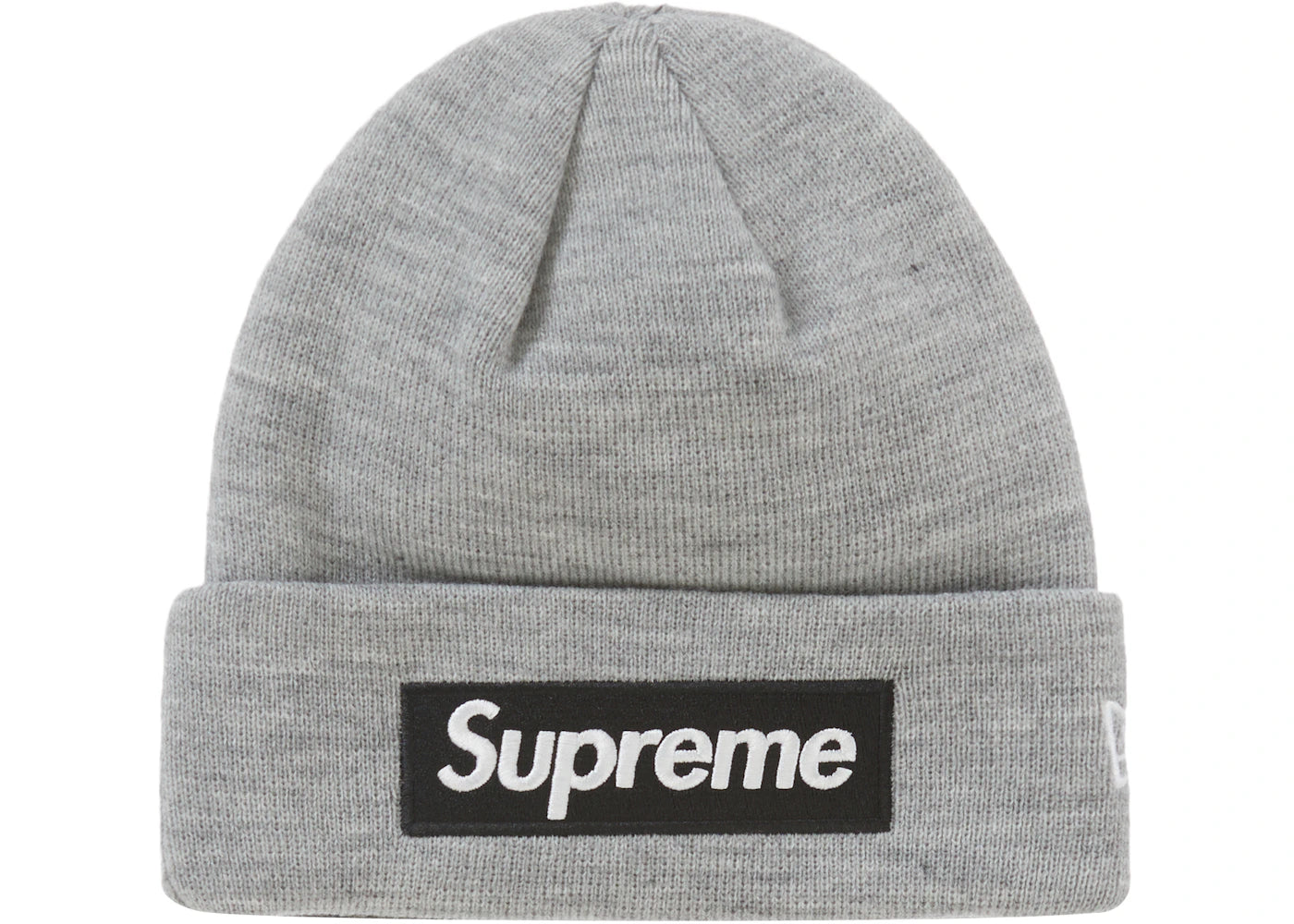 Supreme New Era Box Logo Beanie (FW22)-Heather Grey