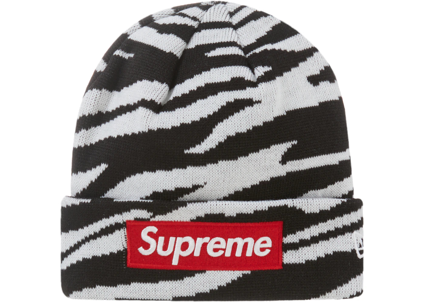 Supreme New Era Box Logo Beanie  Zebra