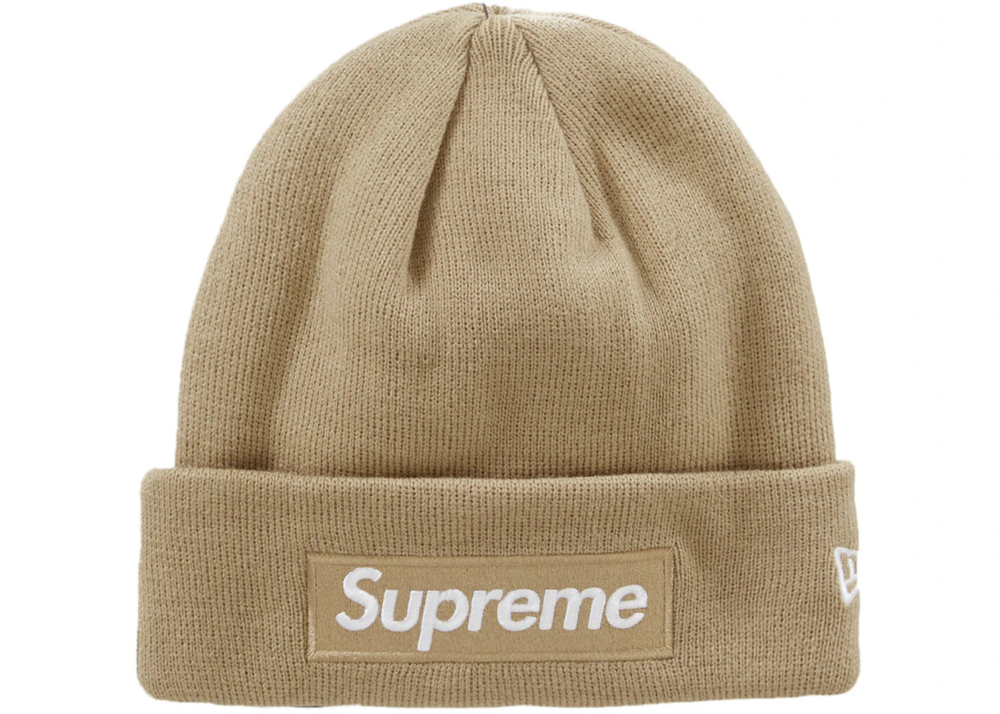 Supreme New Era Box Logo Beanie  Dark Sand