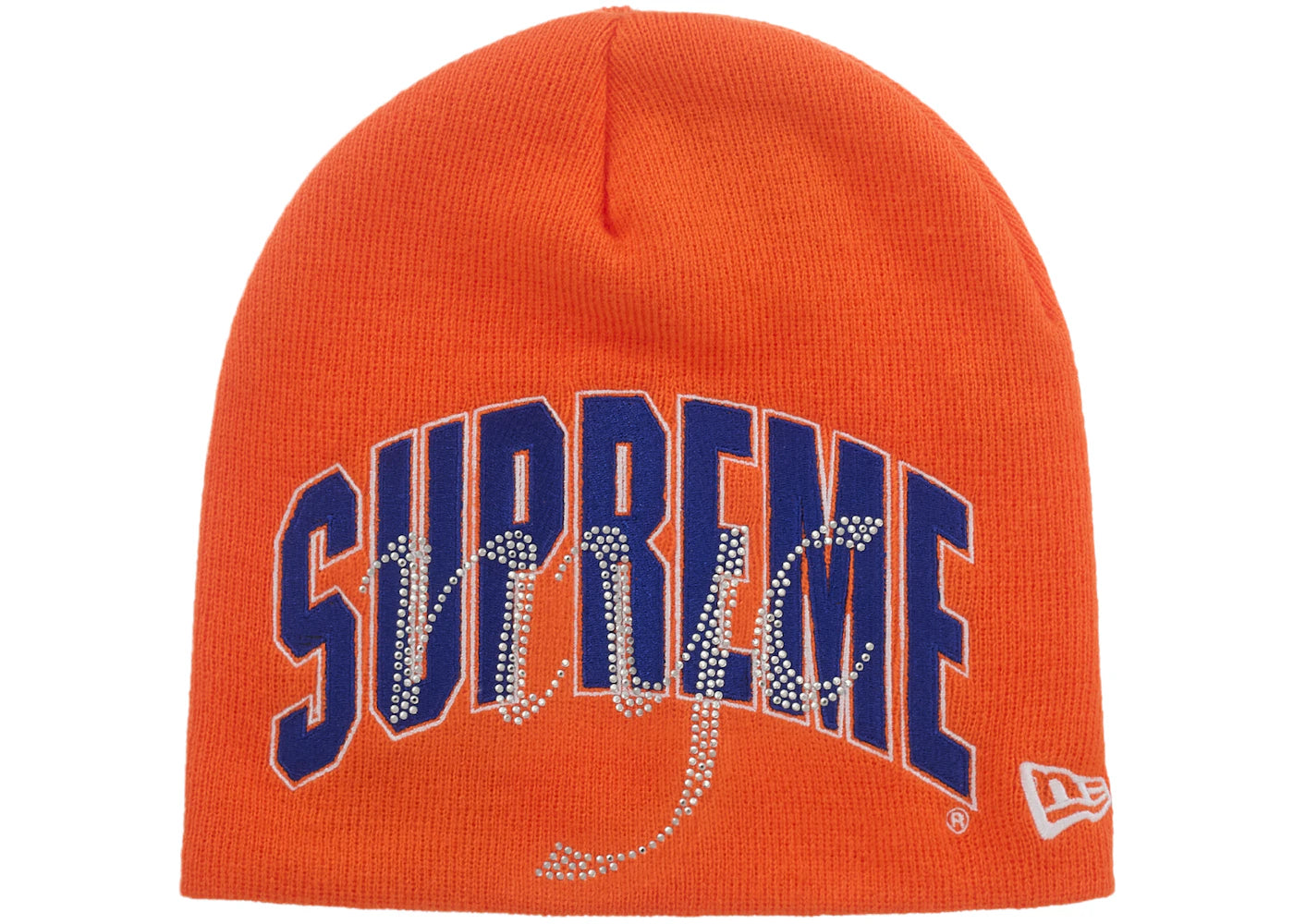 Supreme New Era Rhinestone Beanie  Orange