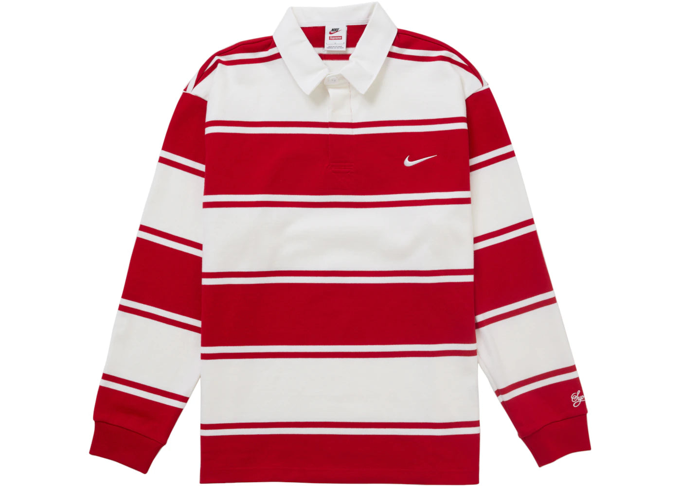 Supreme Nike Stripe Rugby-Red