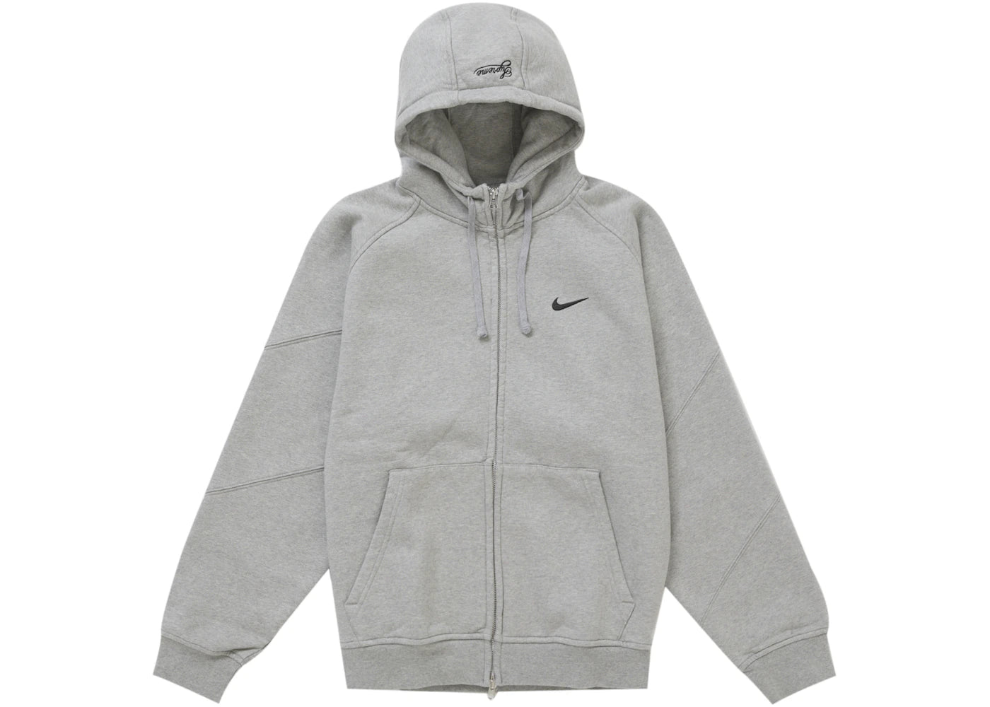 Supreme Nike Zip Up Hooded Sweatshirt-Heather Grey