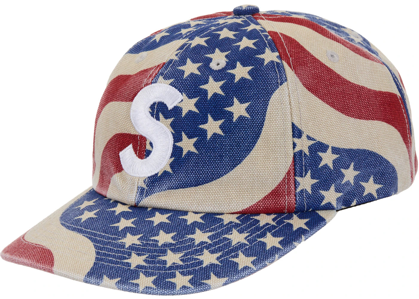 Supreme Pigment Coated S Logo 6-Panel Cap  Flag