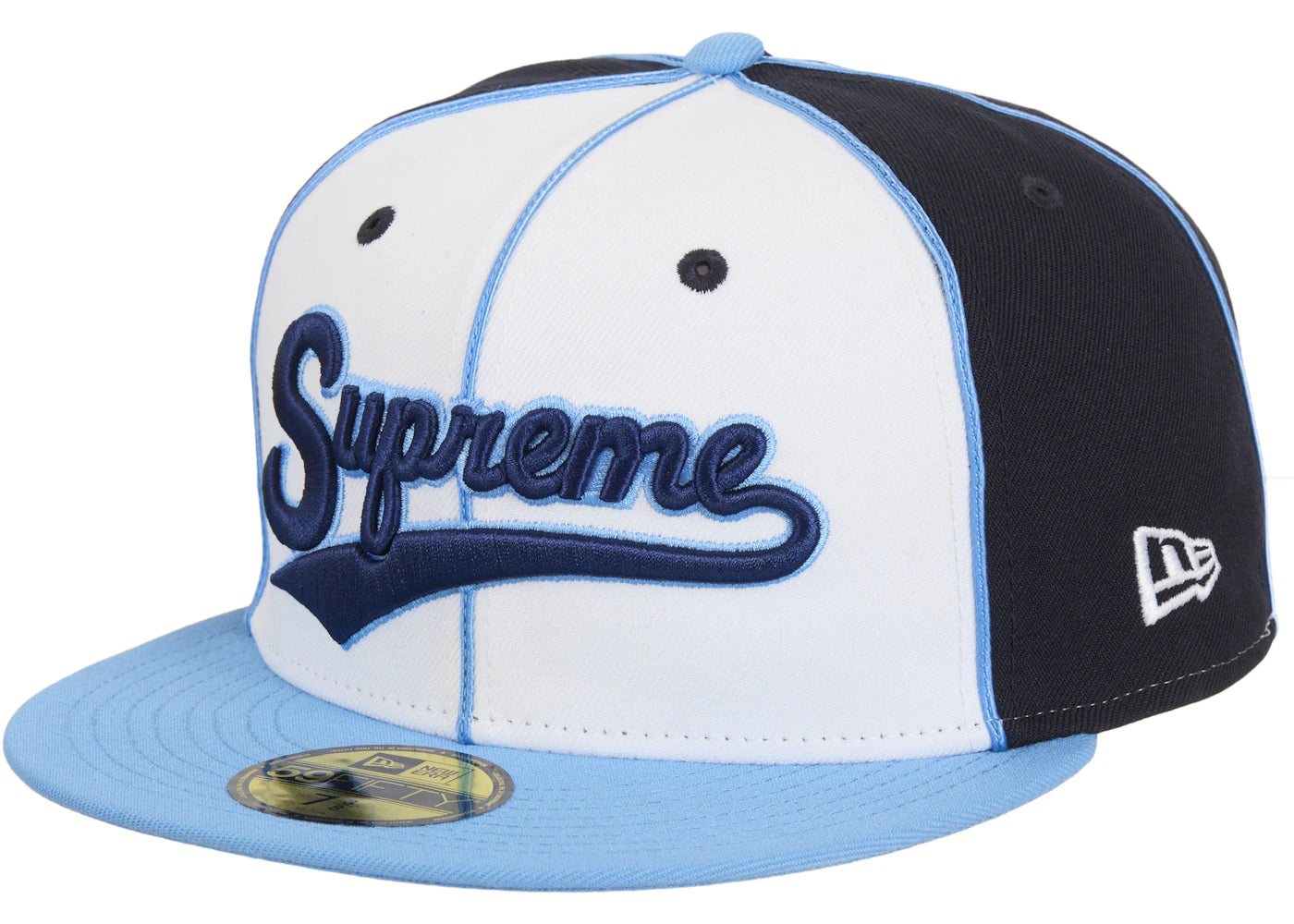 Casquette Supreme x New Era avec logo en écriture cursive - Bleu marine