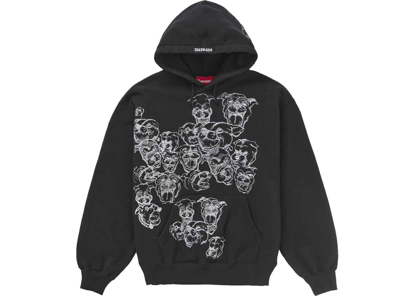 Supreme Pitbulls Embroidered Hooded Sweatshirt-Black