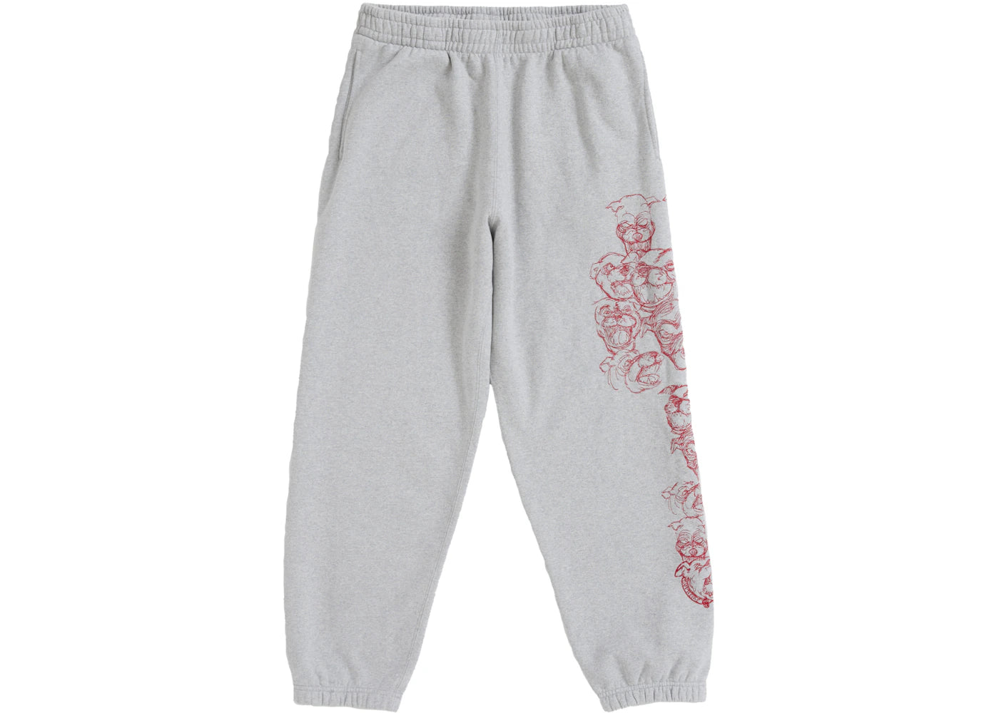 Supreme Pitbulls Embroidered Sweatpant-Heather Grey