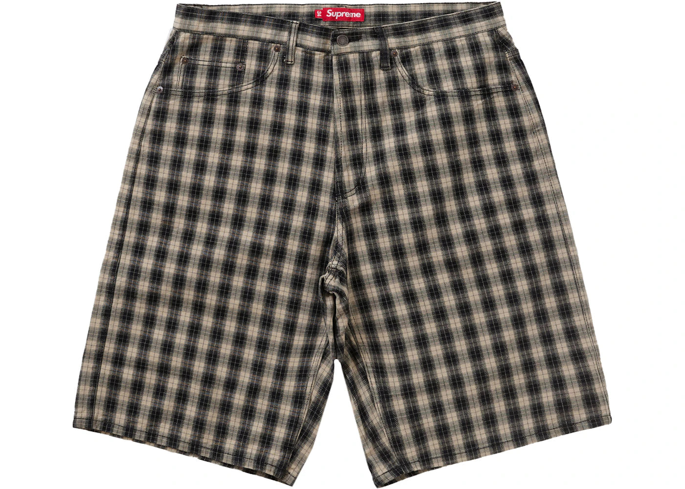Short ample à carreaux Supreme noir