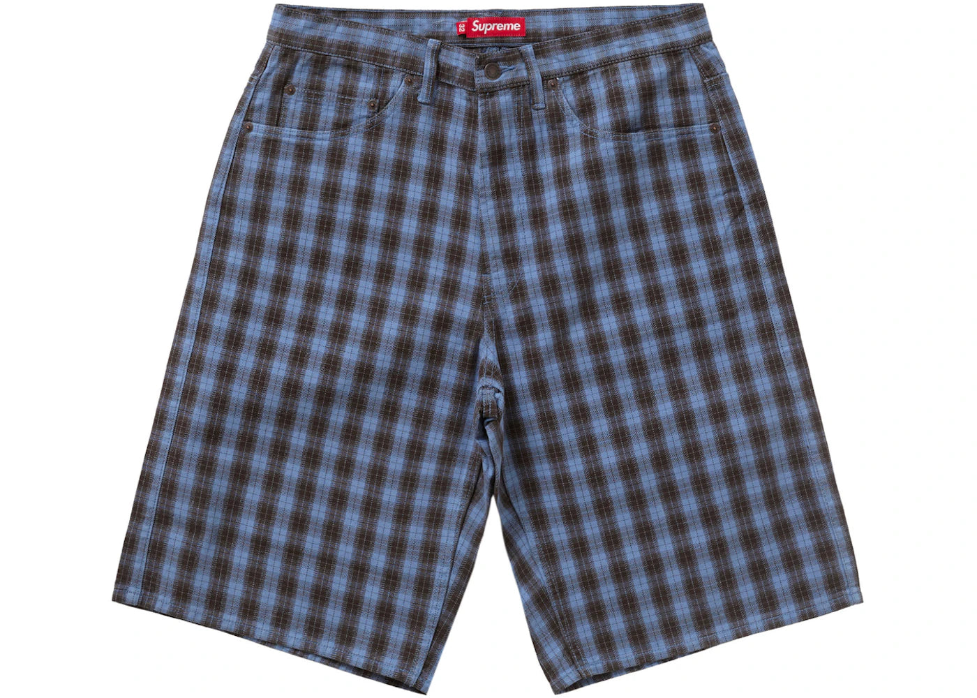 Supreme Plaid Baggy Short-Navy