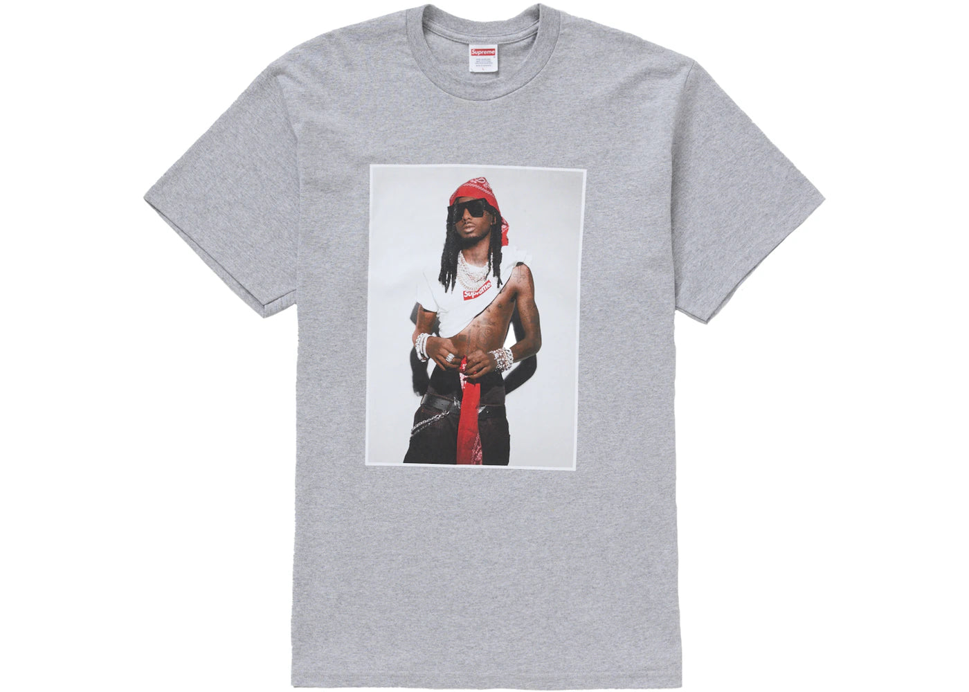Supreme Playboi Carti Tee-Heather Grey
