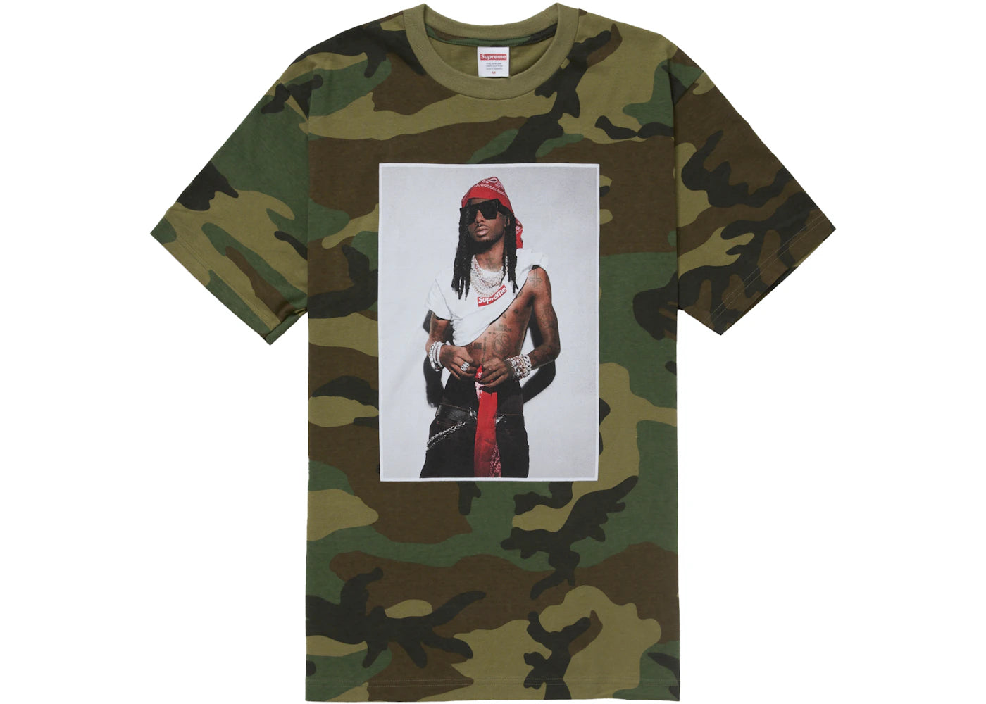 Supreme Playboi Carti Tee-Woodland Camo