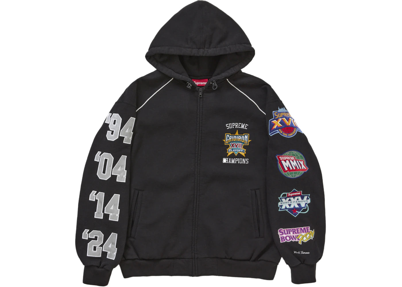 Sweat à capuche zippé Supreme Playoffs - Noir