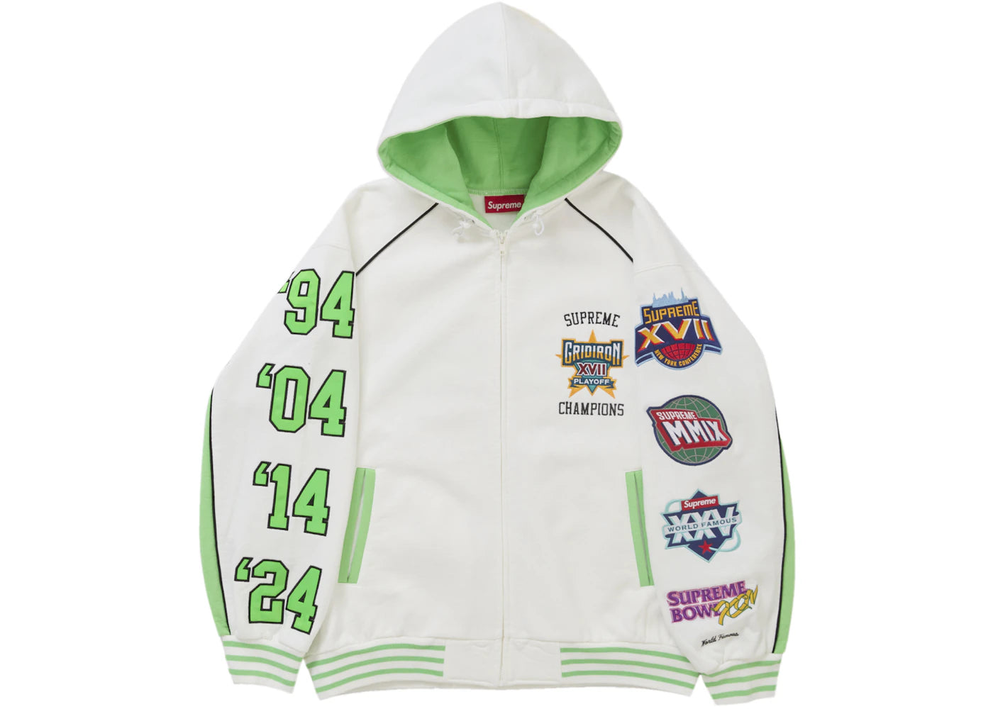 Sweat à capuche zippé Supreme Playoffs - Blanc