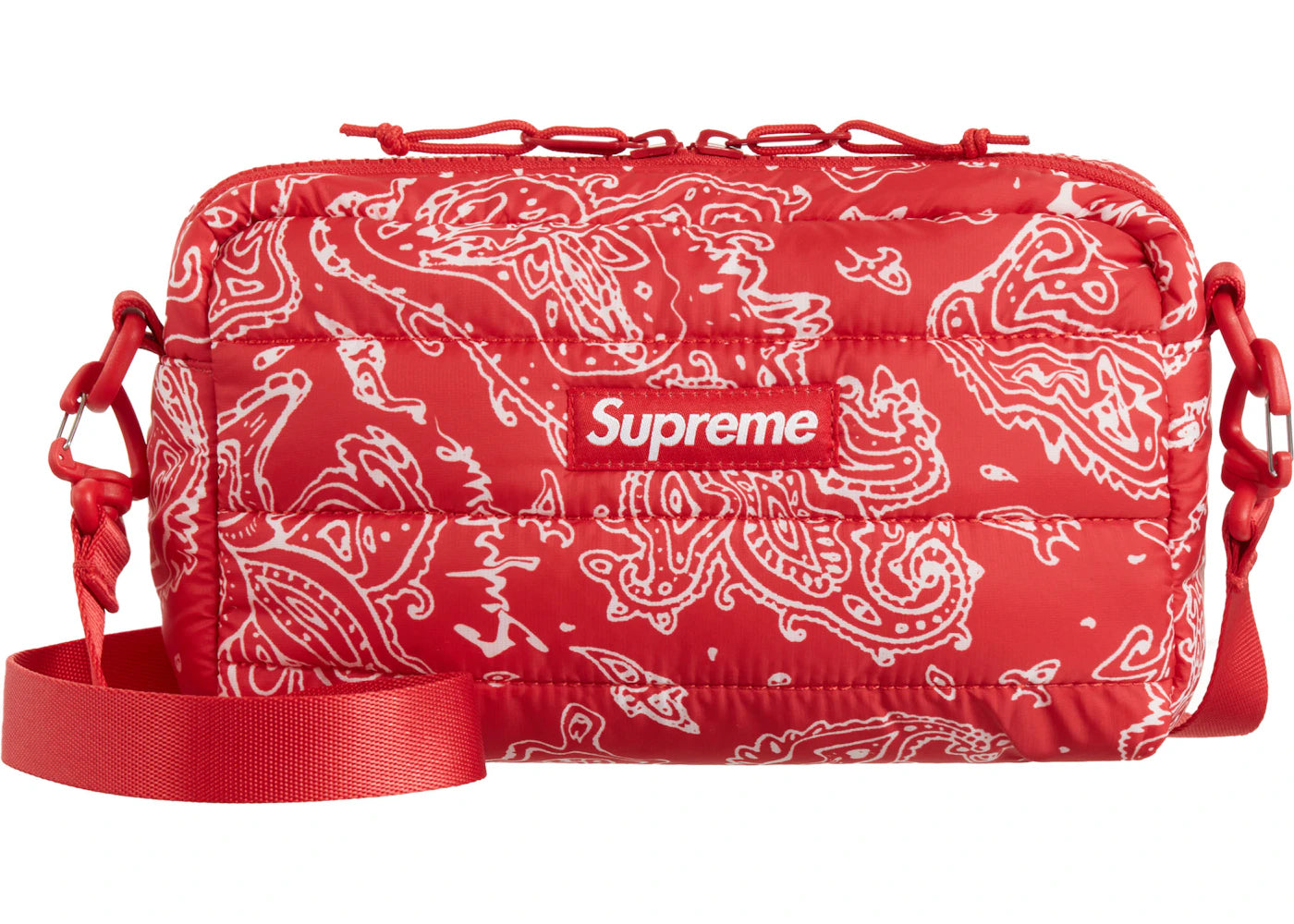 Supreme Puffer Side Bag-Red Paisley
