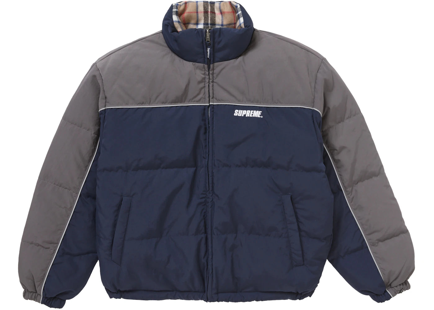 Supreme Reversible Puffer Jacket-Navy