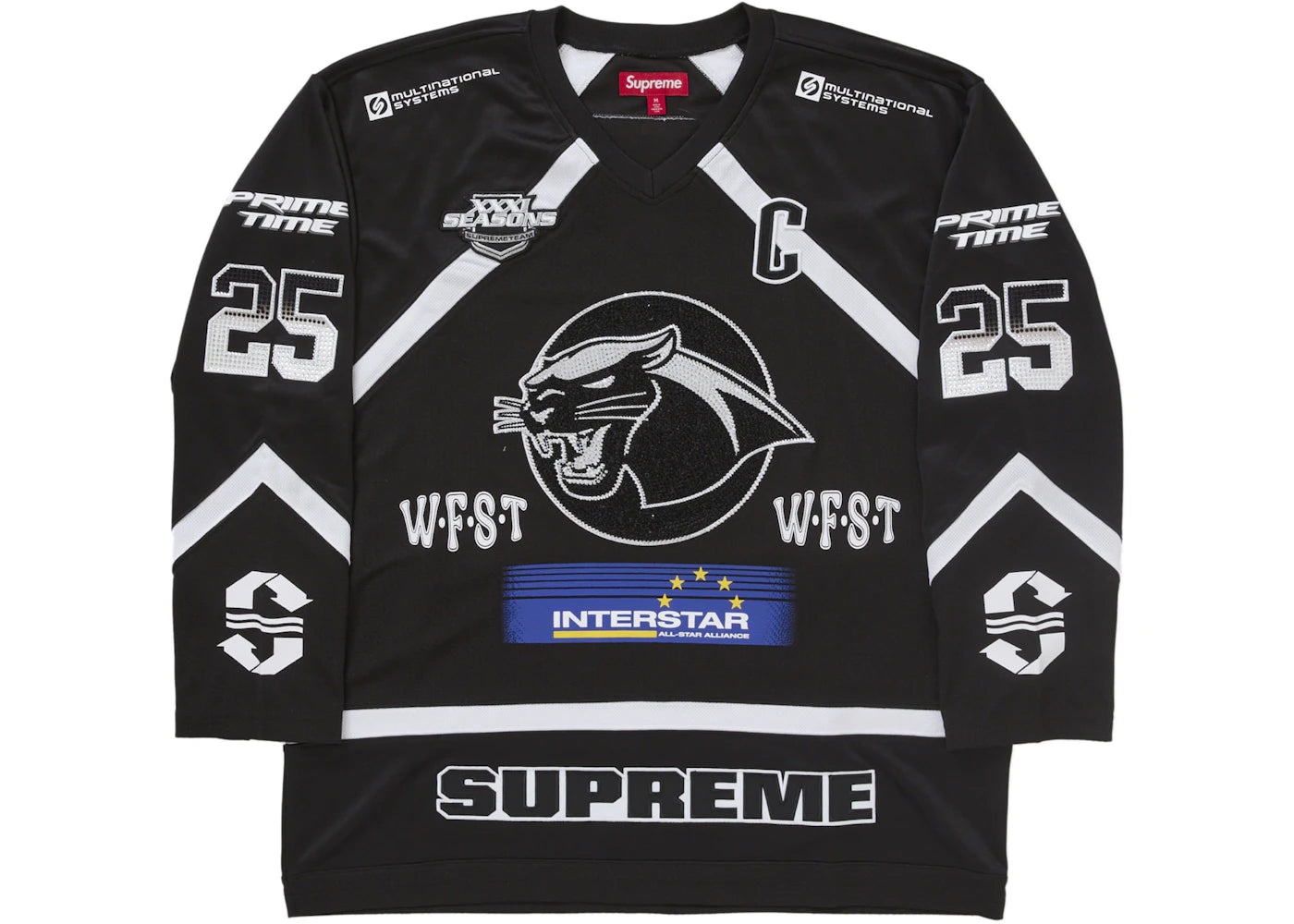 Maillot de hockey Supreme à strass - Noir