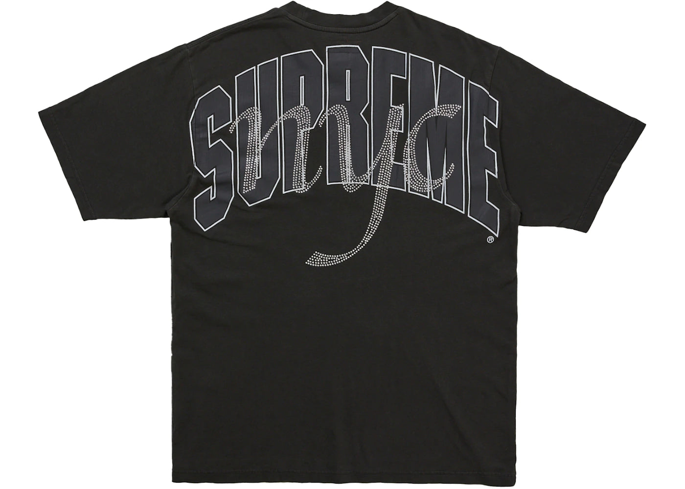 Supreme Rhinestone Script S/S Top Black