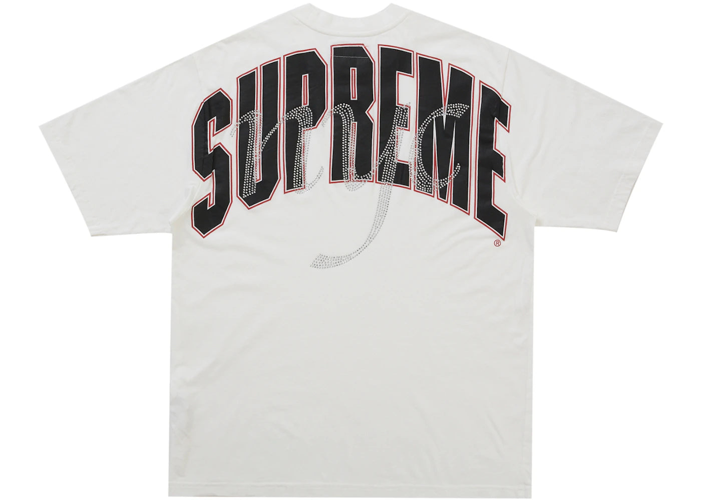Supreme Rhinestone Script S/S Top White