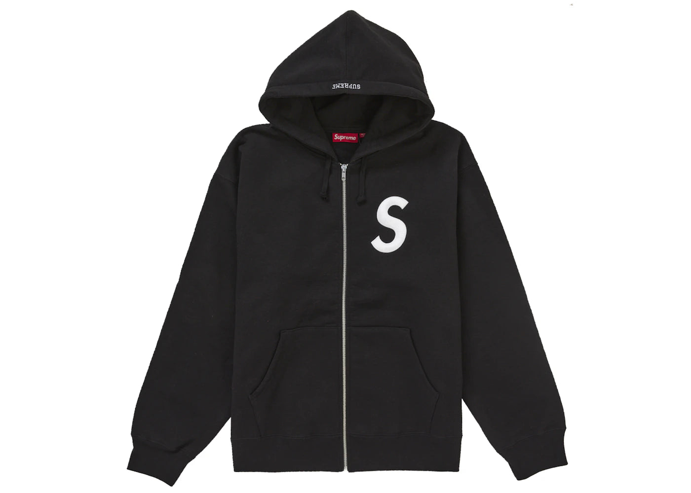 Supreme S Logo Zip Up Hooded Sweatshirt (FW24)-Black