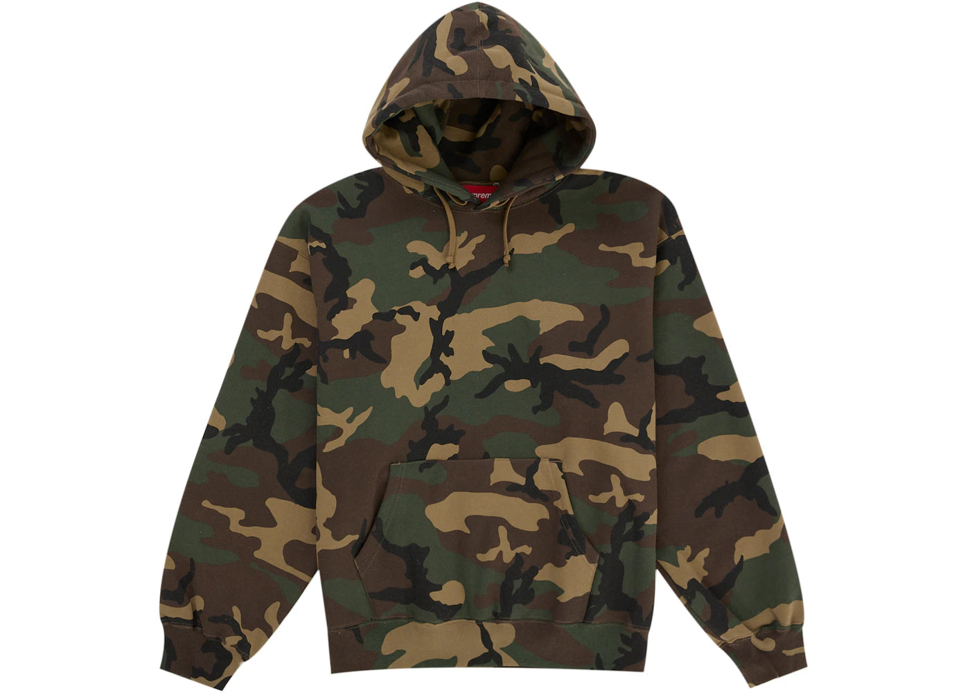 Supreme Satin Applique Hooded Sweatshirt  Woodland Camo