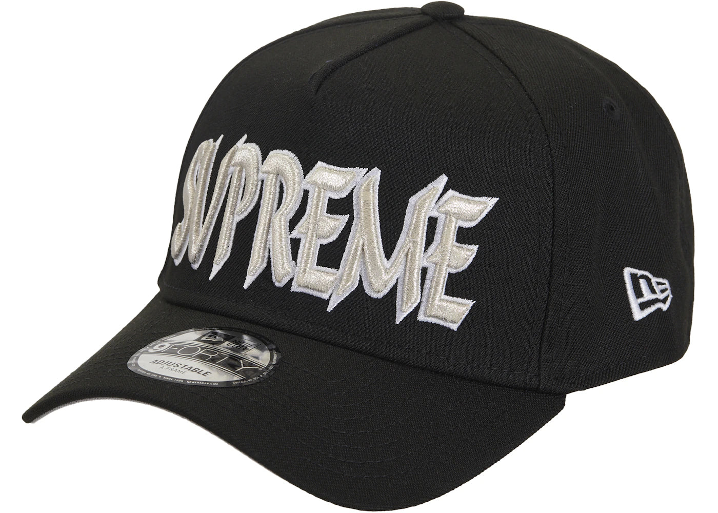 Supreme Sharp Spellout Adjustable New Era Cap-Black