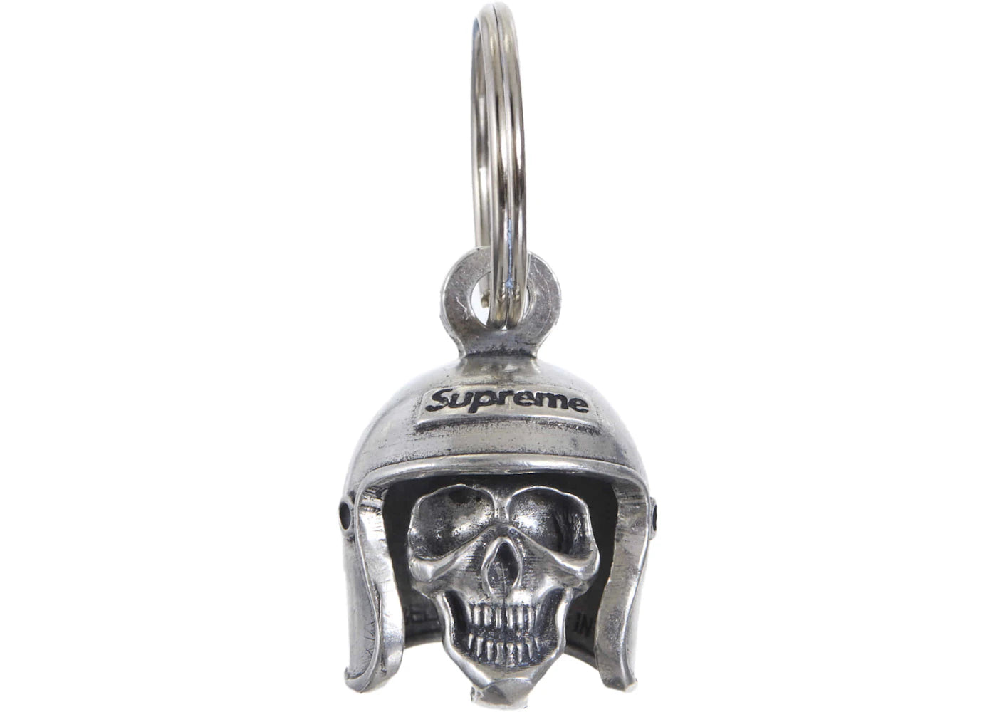 Supreme Skull Bell Keychain-Silver