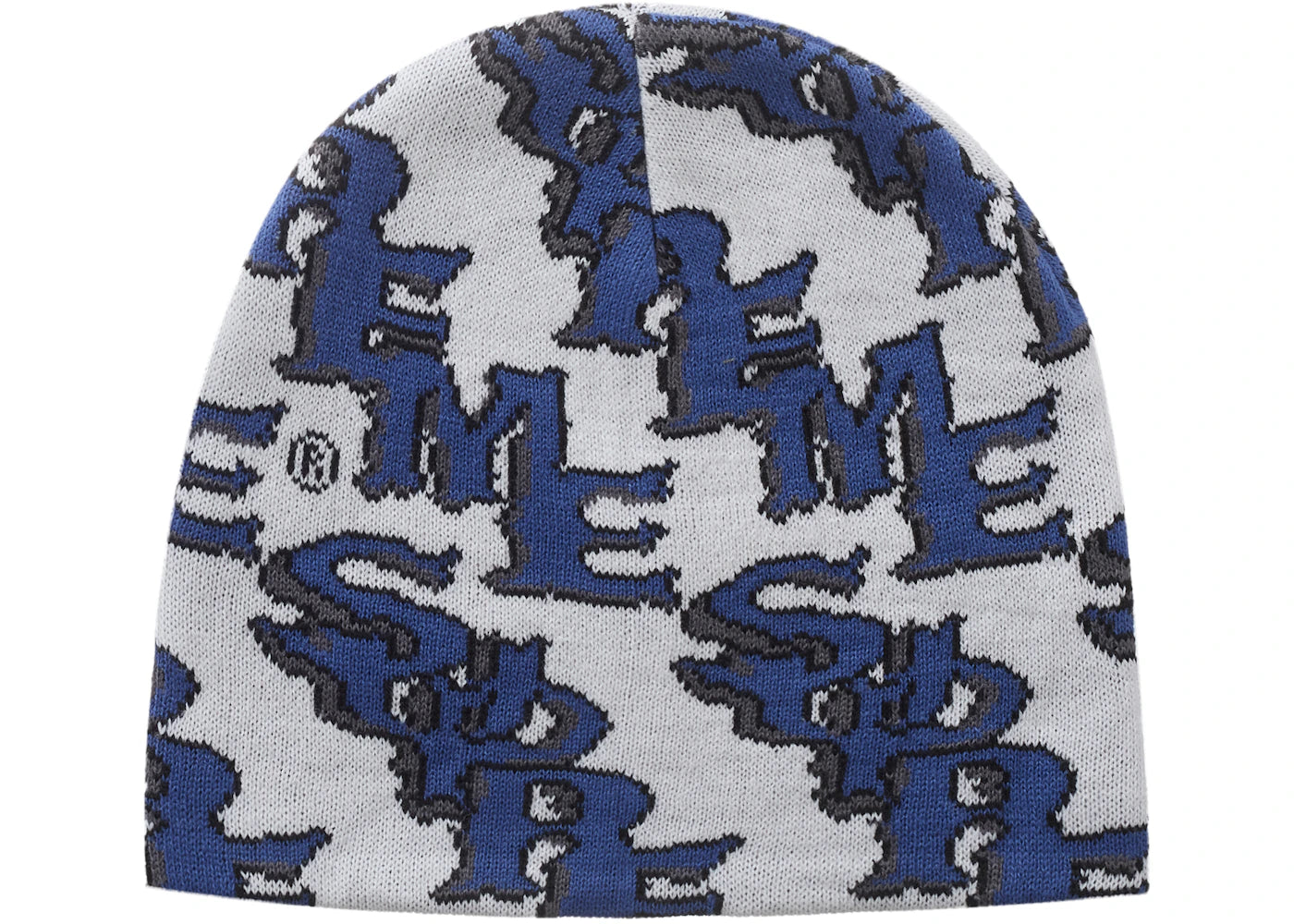 Supreme Slanted Gothic Outline Beanie White/Blue
