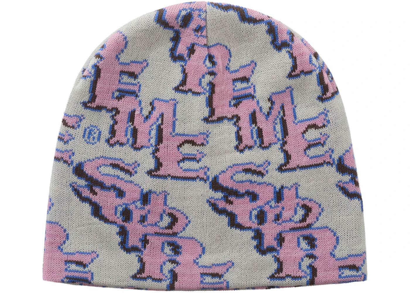 Supreme Slanted Gothic Outline Beanie White/Pink