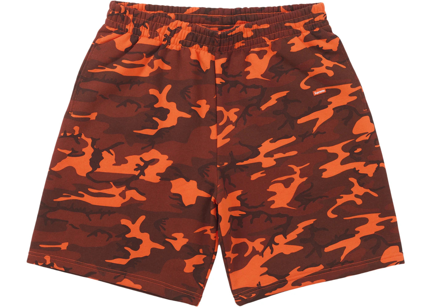 Supreme Small Box Sweatshort (SS25)-Bright Orange Camo