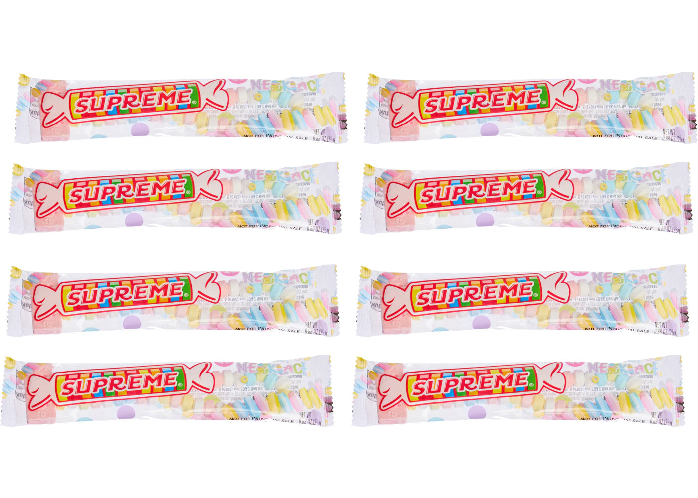 Supreme Smarties Candy Necklace 8x Lot - main view