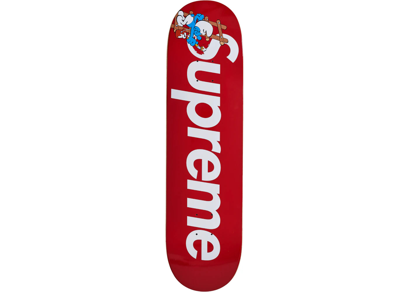 Supreme Smurfs Skateboard Red - main view