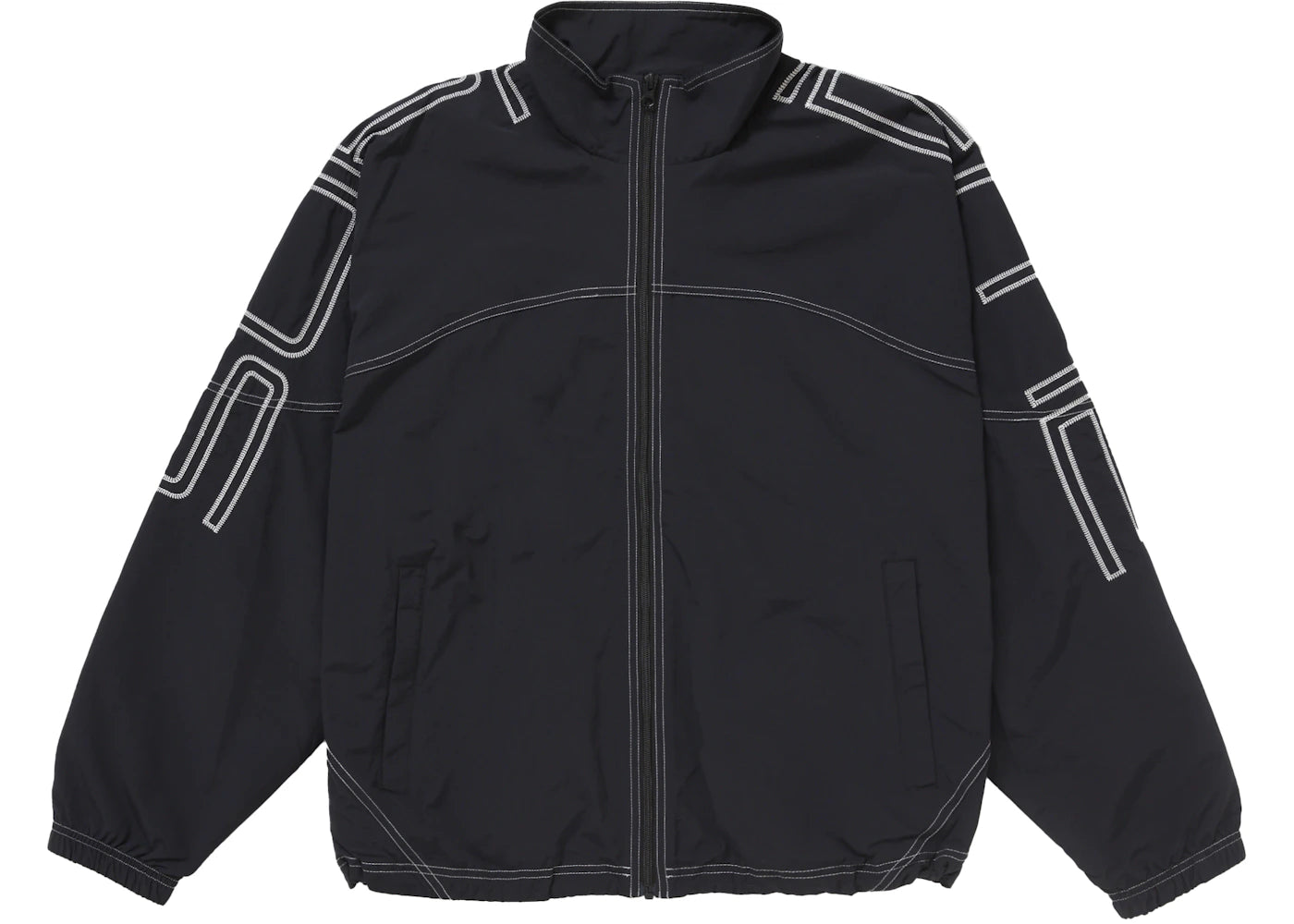 Supreme Spellout Embroidered Track Jacket (SS25)-Black