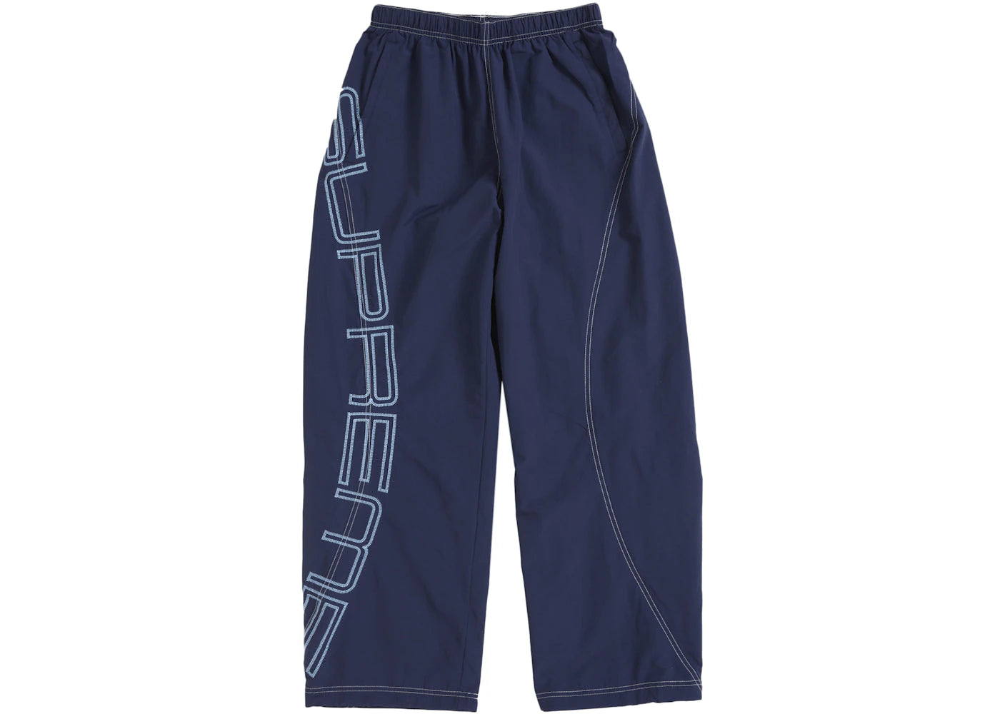 Supreme Spellout Embroidered Track Pant (SS25)-Navy