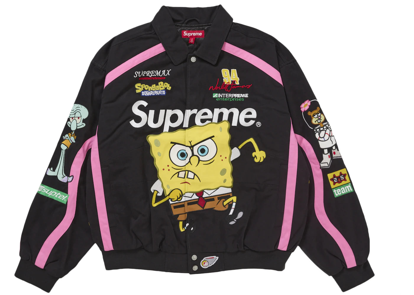 Supreme SpongeBob SquarePants Jeff Hamilton Racing Jacket-Black