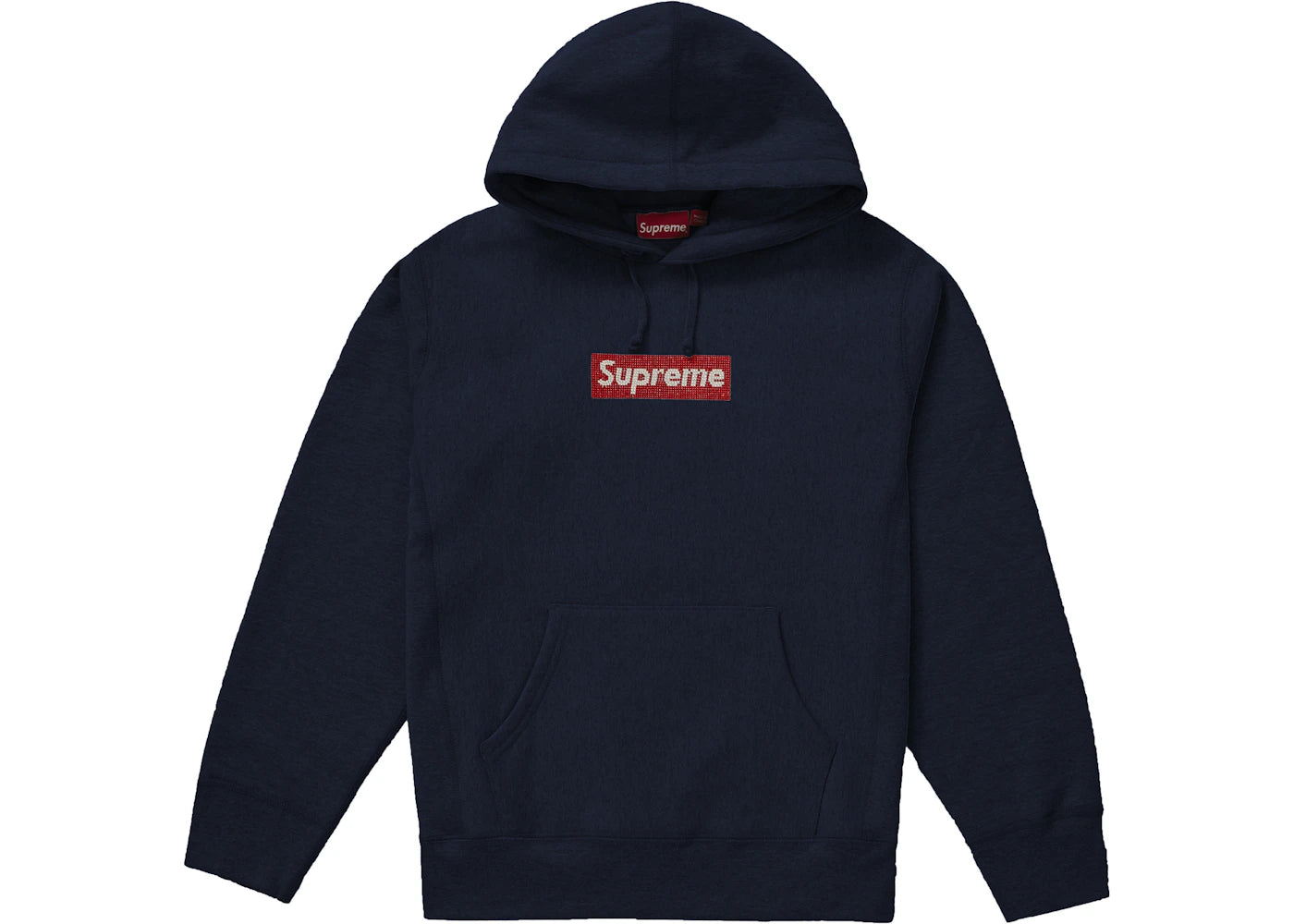 Supreme Swarovski Box Logo Hooded Sweatshirt-Navy