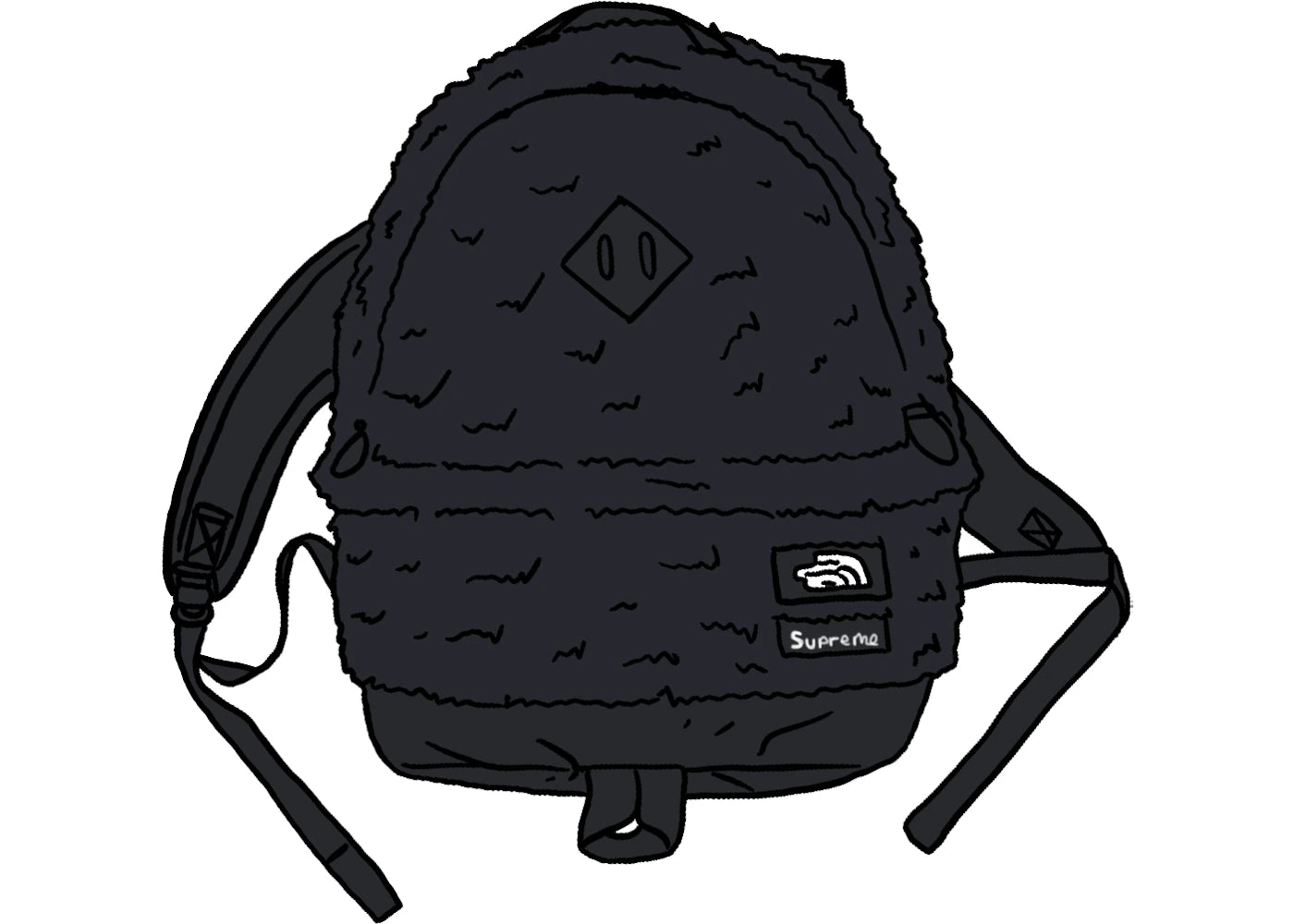 Supreme The North Face Faux Fur Backpack-Black